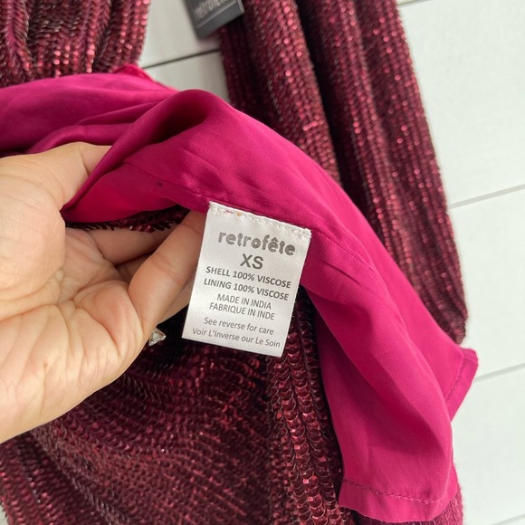 NWT Retrofete Gabriele sequinned rob dress Size XS - Picture 6 of 13